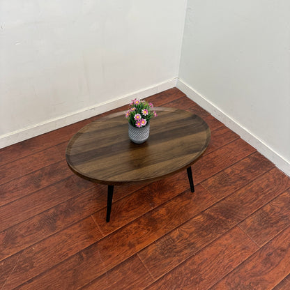 Walnut-Look Oval Coffee Table