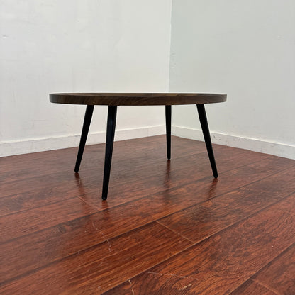Walnut-Look Oval Coffee Table