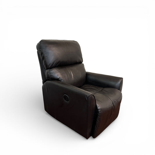 Push Back Dark Leather Recliner