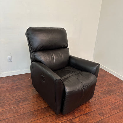Push Back Dark Leather Recliner