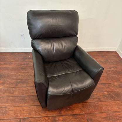 Push Back Dark Leather Recliner