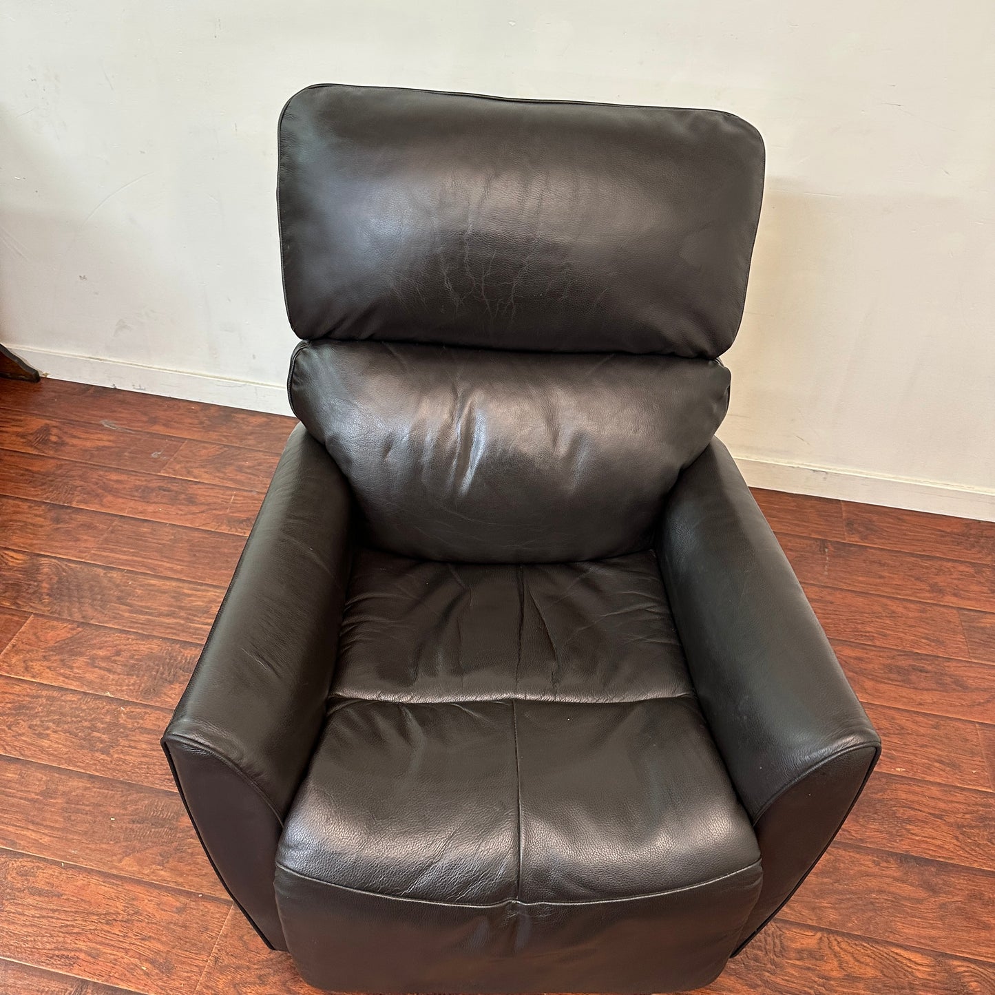 Push Back Dark Leather Recliner