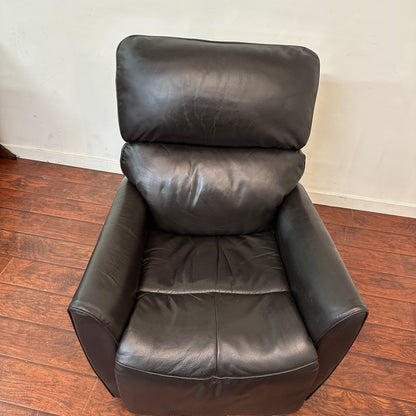 Push Back Dark Leather Recliner