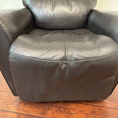 Push Back Dark Leather Recliner