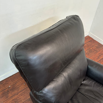Push Back Dark Leather Recliner