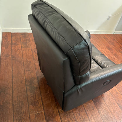 Push Back Dark Leather Recliner