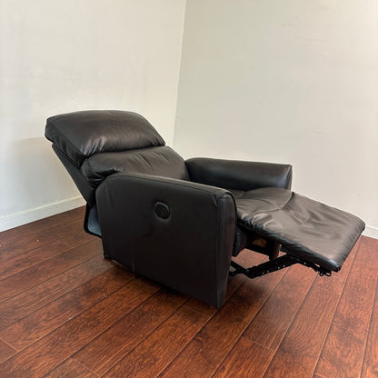 Push Back Dark Leather Recliner
