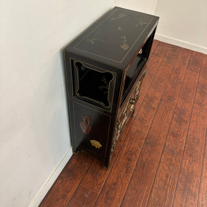 Vintage Chinoiserie Cabinet with Birds and Flowers