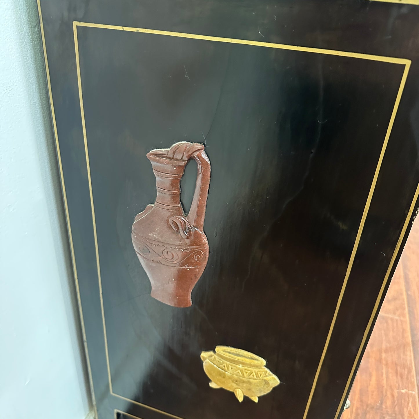 Vintage Chinoiserie Cabinet with Birds and Flowers