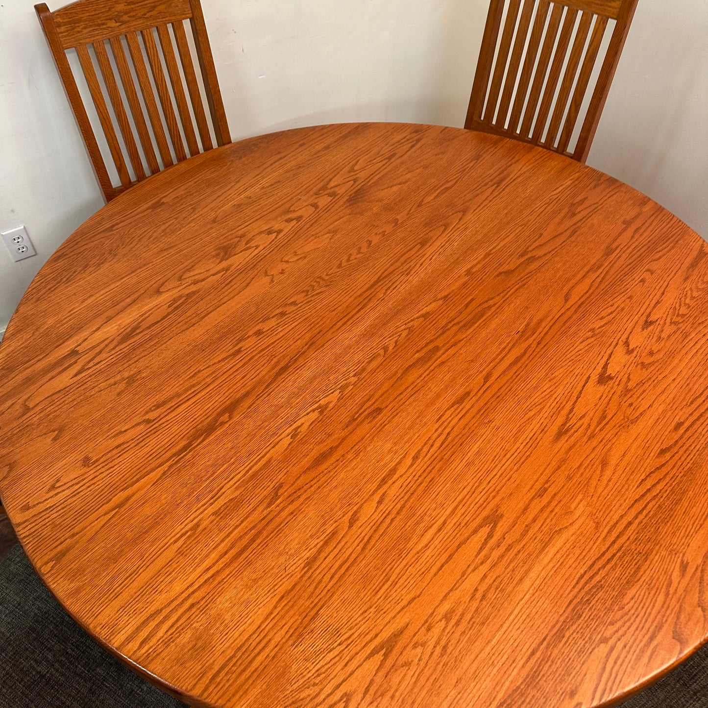 Mission Style Round Oak Dining Set