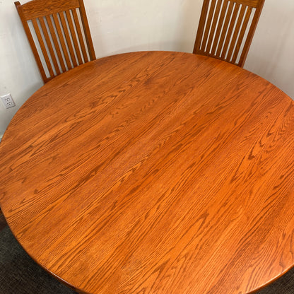 Mission Style Round Oak Dining Set