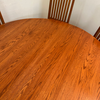 Mission Style Round Oak Dining Set