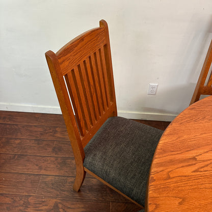 Mission Style Round Oak Dining Set