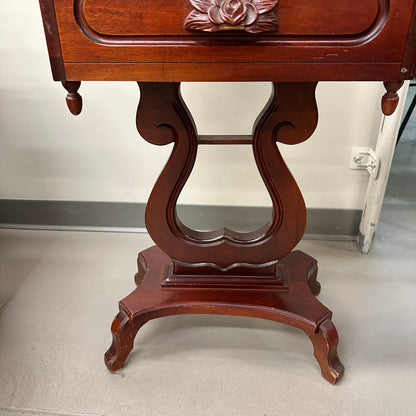 Vintage Mahogany Marble Top Nightstand