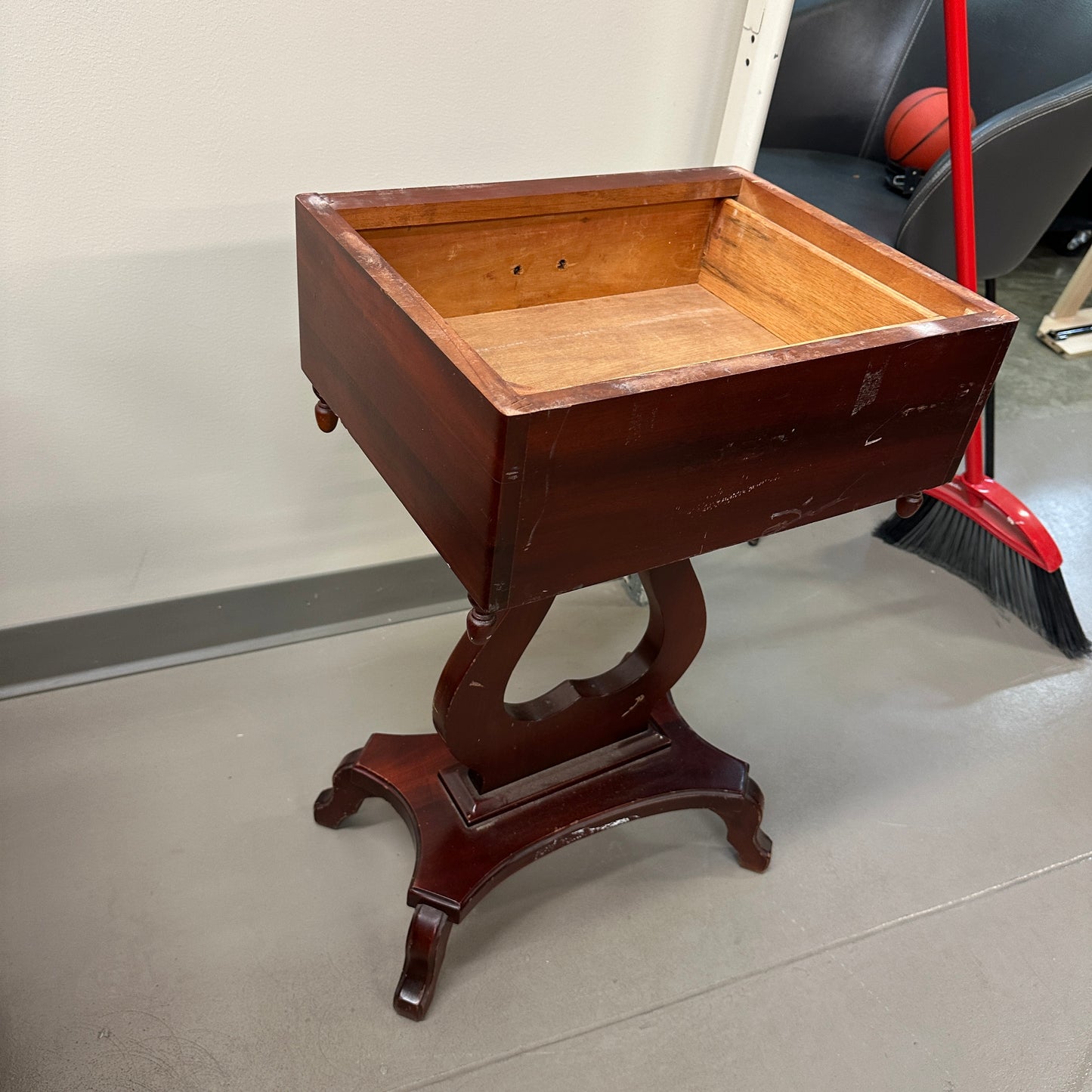 Vintage Mahogany Marble Top Nightstand