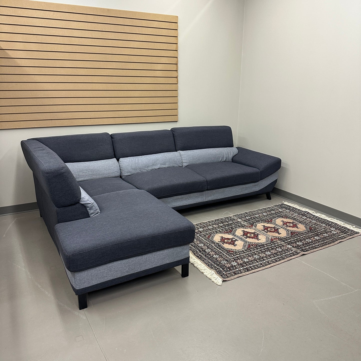 Dark Blue & Grey Modern Sectional