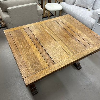 1890's Solid Oak Draw Leaf Dining Table