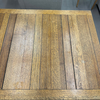 1890's Solid Oak Draw Leaf Dining Table