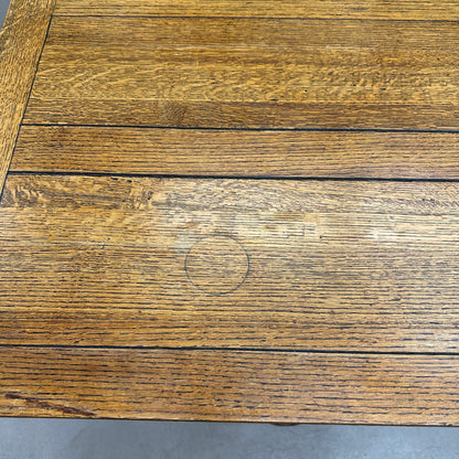 1890's Solid Oak Draw Leaf Dining Table