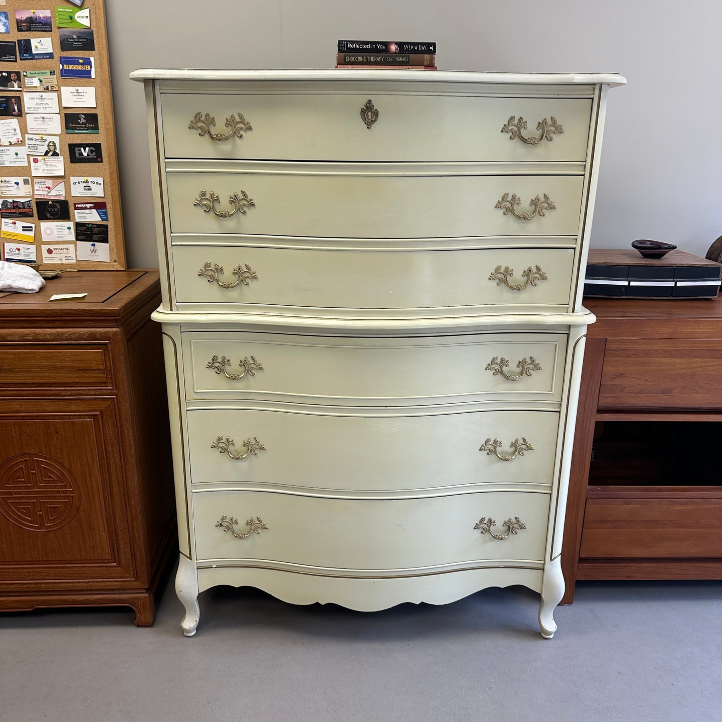 White French Provincial Highboy Dresser