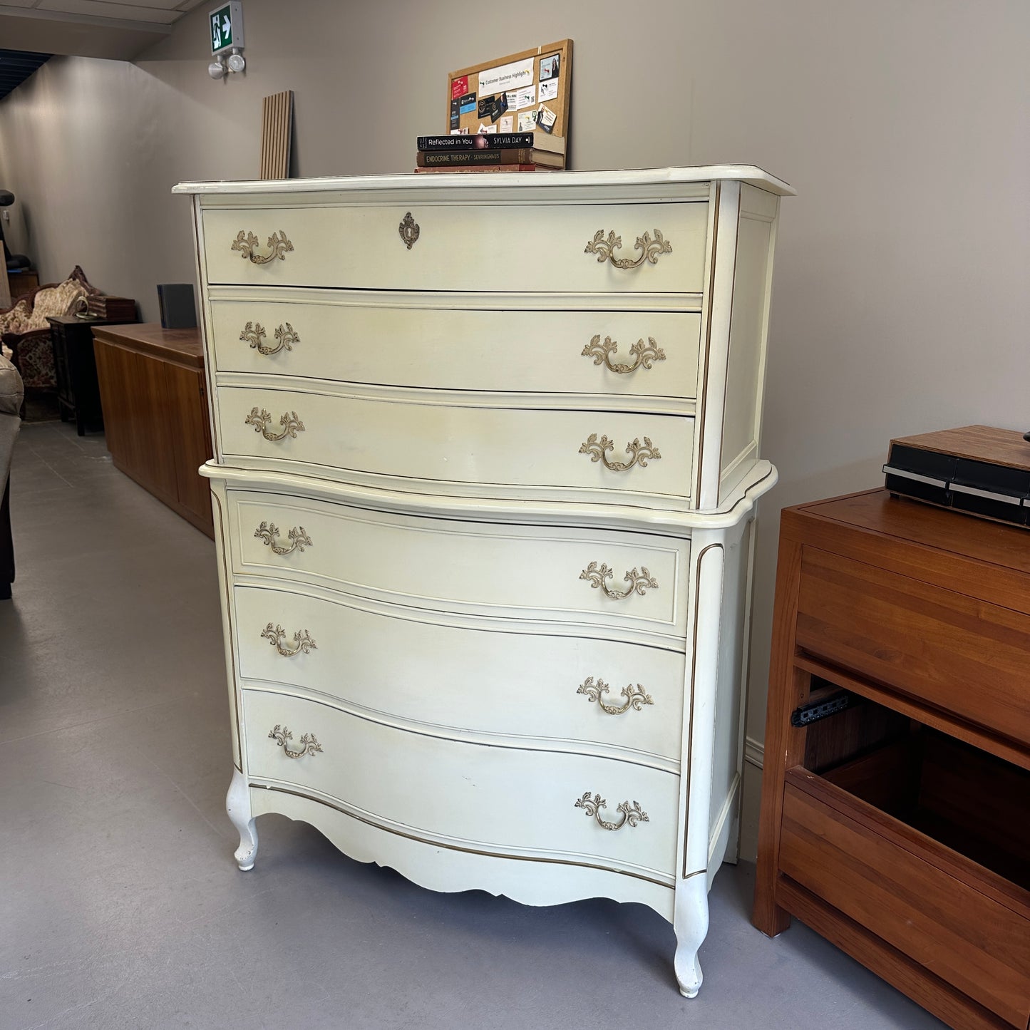 White French Provincial Highboy Dresser
