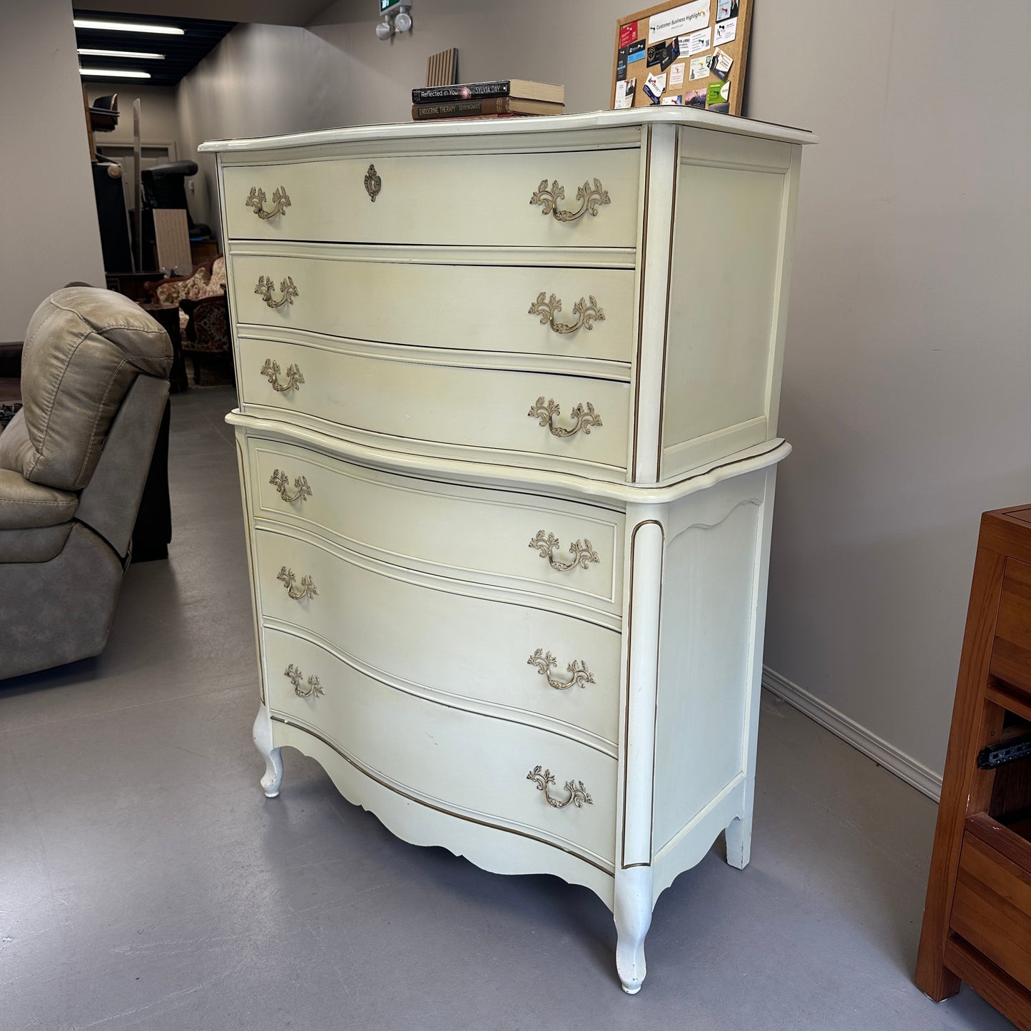 White French Provincial Highboy Dresser