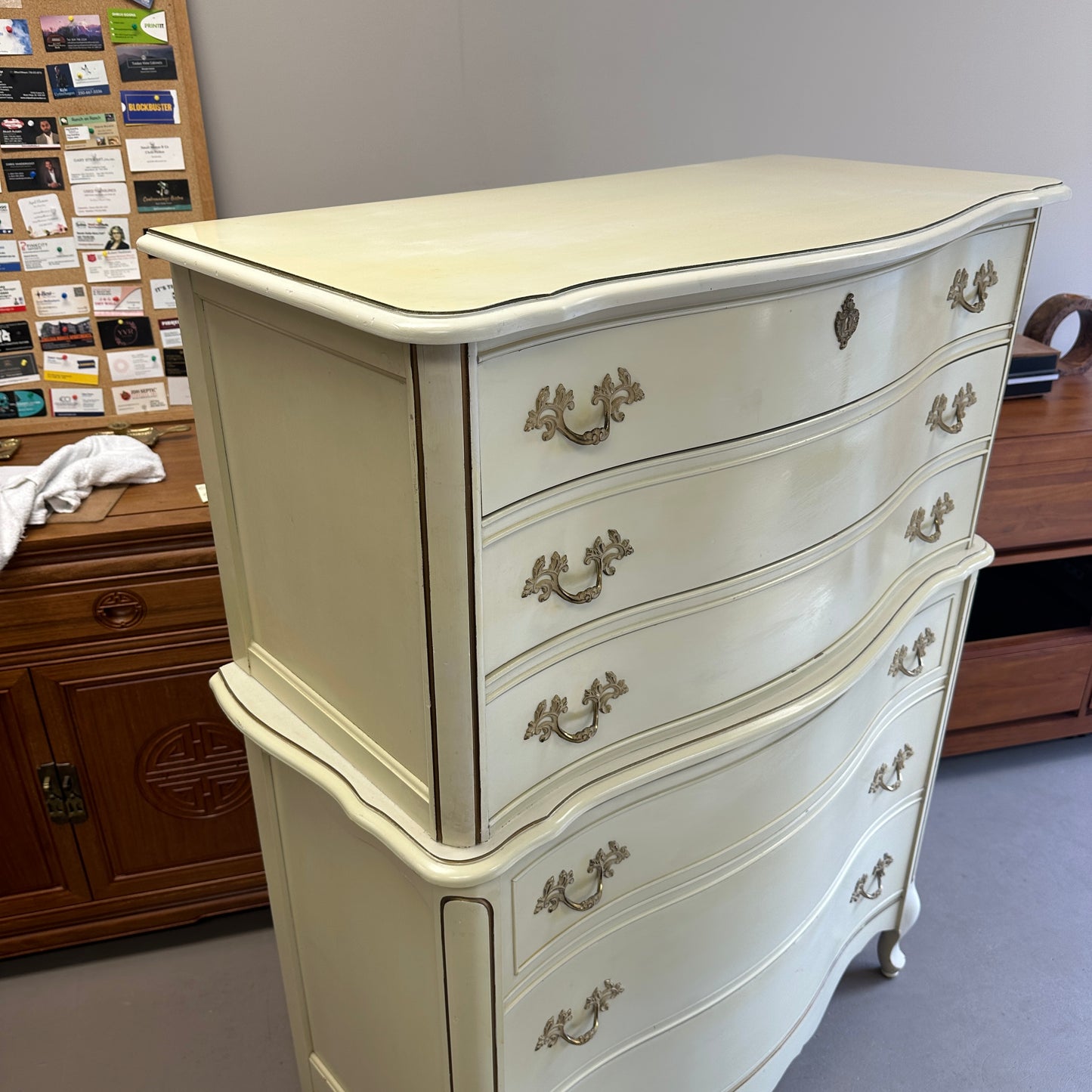 White French Provincial Highboy Dresser
