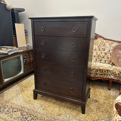 Solid Wood Dark Brown Highboy Dresser
