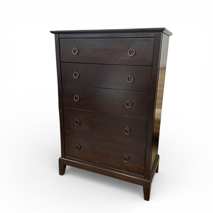 Solid Wood Dark Brown Highboy Dresser