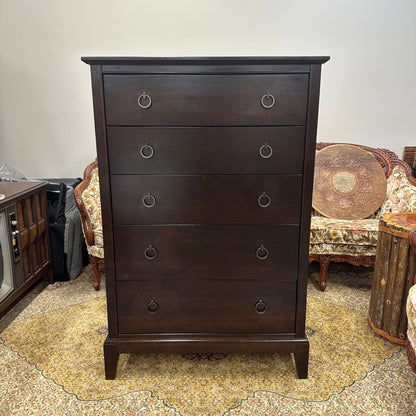 Solid Wood Dark Brown Highboy Dresser