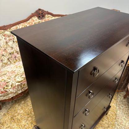 Solid Wood Dark Brown Highboy Dresser