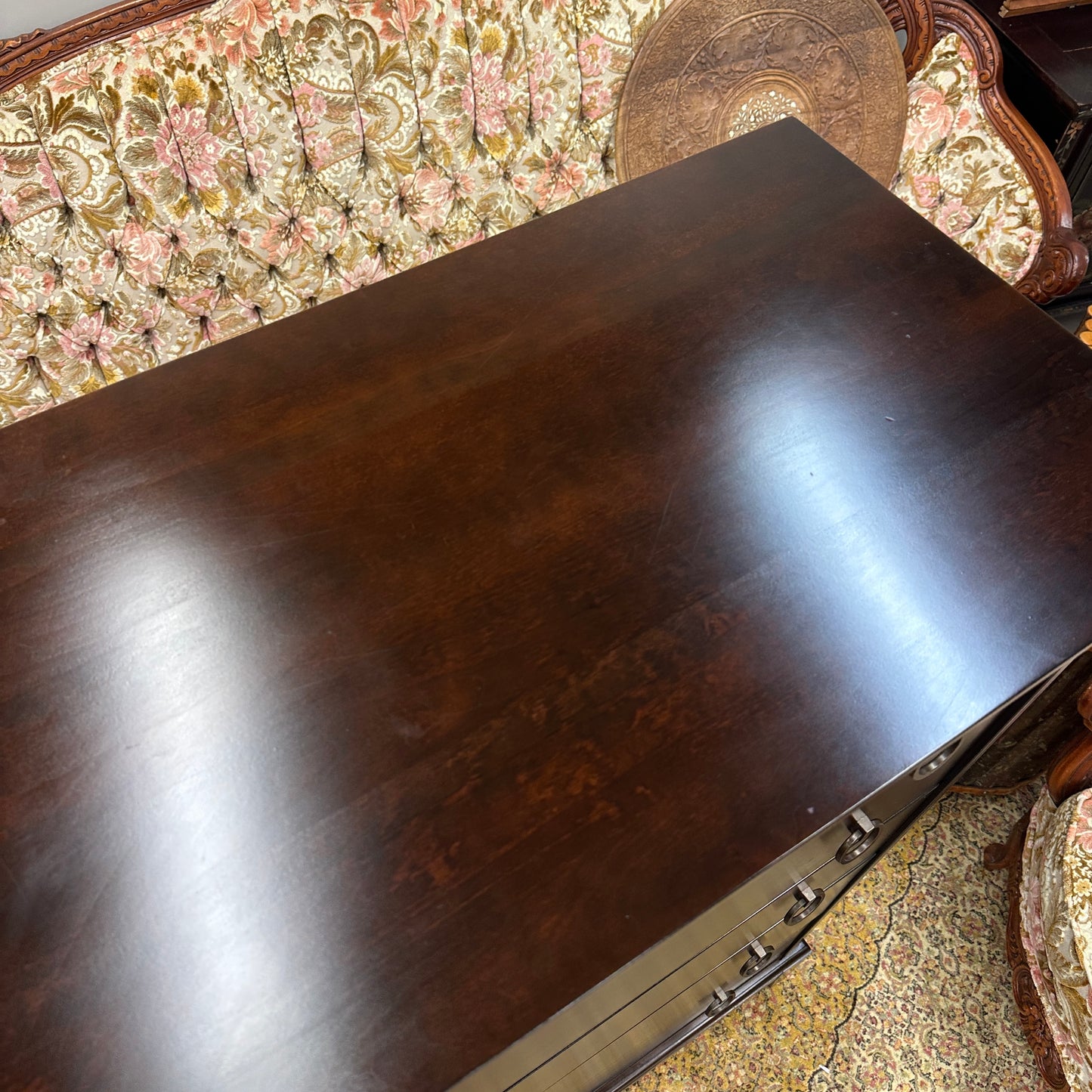 Solid Wood Dark Brown Highboy Dresser