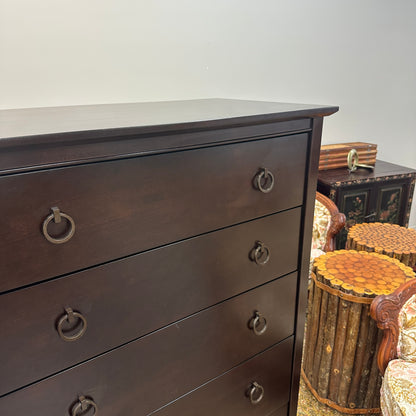 Solid Wood Dark Brown Highboy Dresser