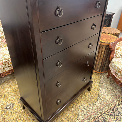 Solid Wood Dark Brown Highboy Dresser