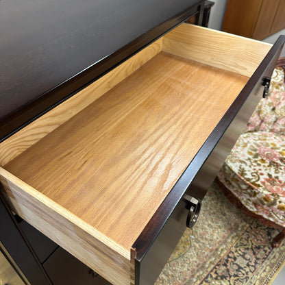 Solid Wood Dark Brown Highboy Dresser