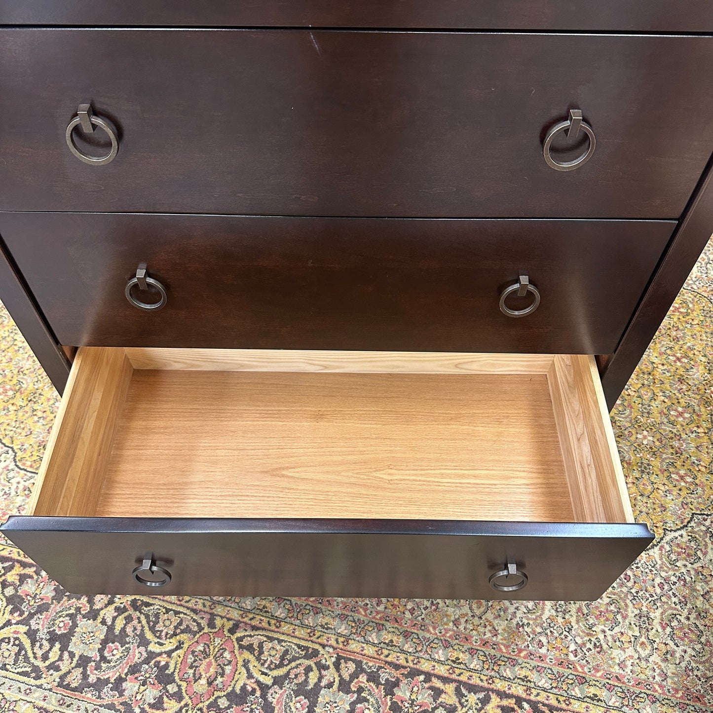 Solid Wood Dark Brown Highboy Dresser