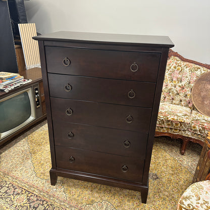 Solid Wood Dark Brown Highboy Dresser