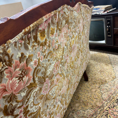 French Victorian-Style Floral Couch