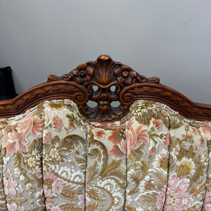 French Victorian-Style Floral Couch