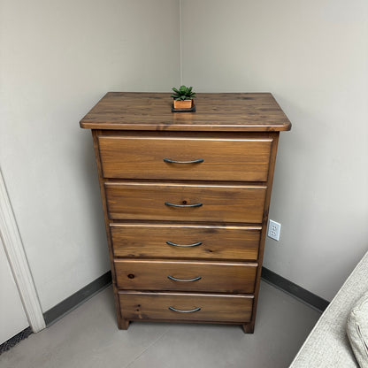 Solid Wood 5 Drawers Highboy Dresser