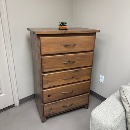 Solid Wood 5 Drawers Highboy Dresser