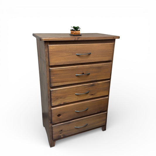 Solid Wood 5 Drawers Highboy Dresser