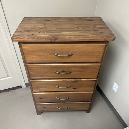 Solid Wood 5 Drawers Highboy Dresser