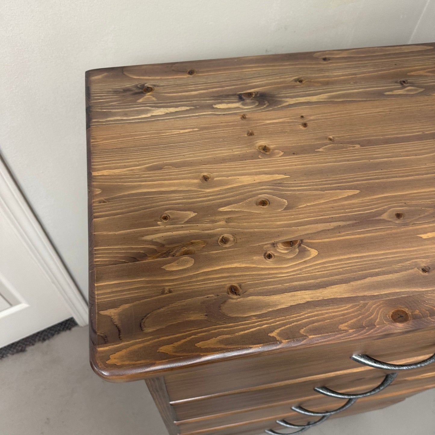 Solid Wood 5 Drawers Highboy Dresser