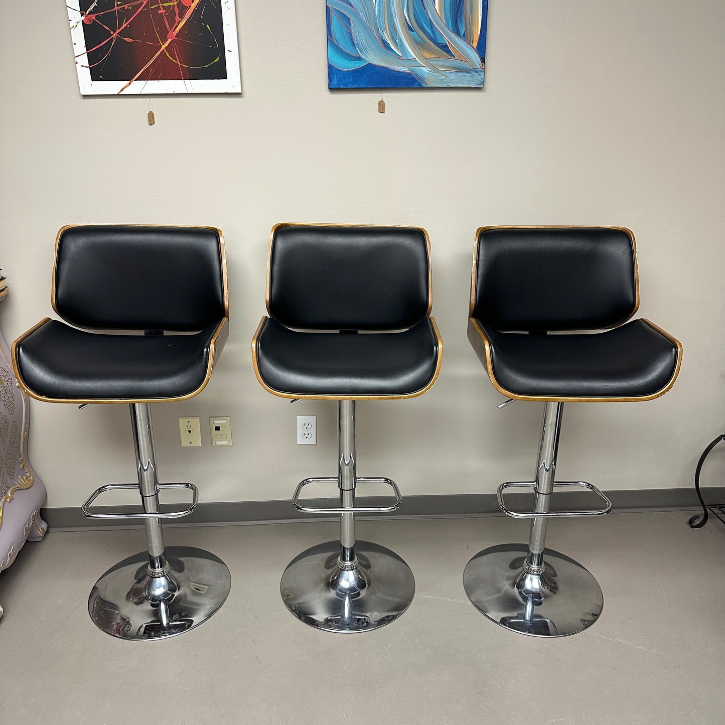 Swivel Adjustable Height Counter/Bar Stool (set of 3)