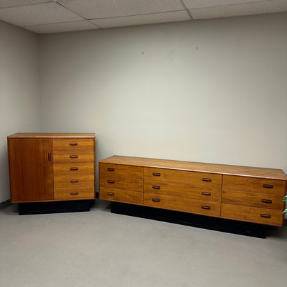Mid-Century Modern Teak Credenza and Armoire