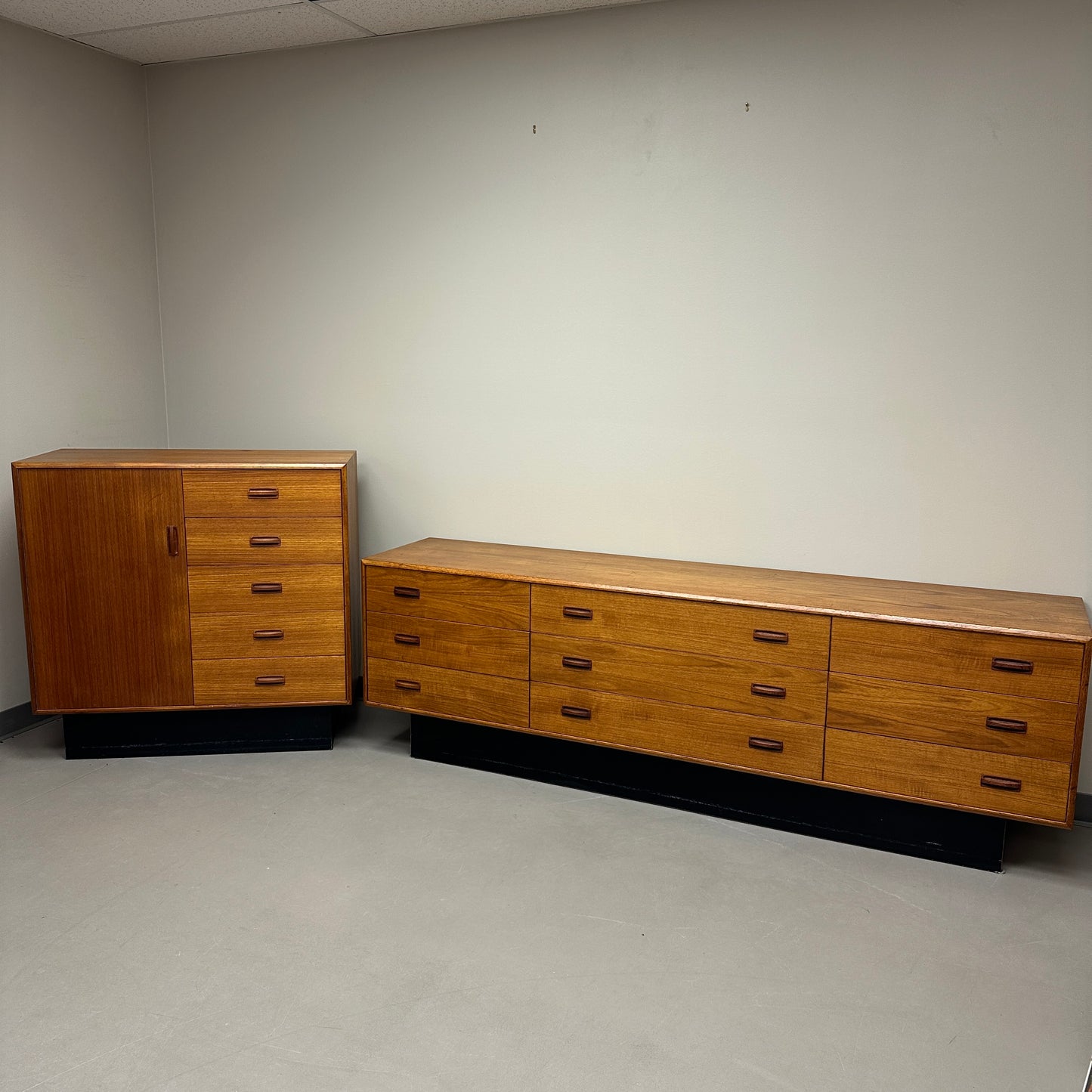 Mid-Century Modern Teak Credenza and Armoire