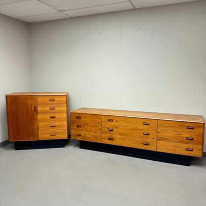 Mid-Century Modern Teak Credenza and Armoire
