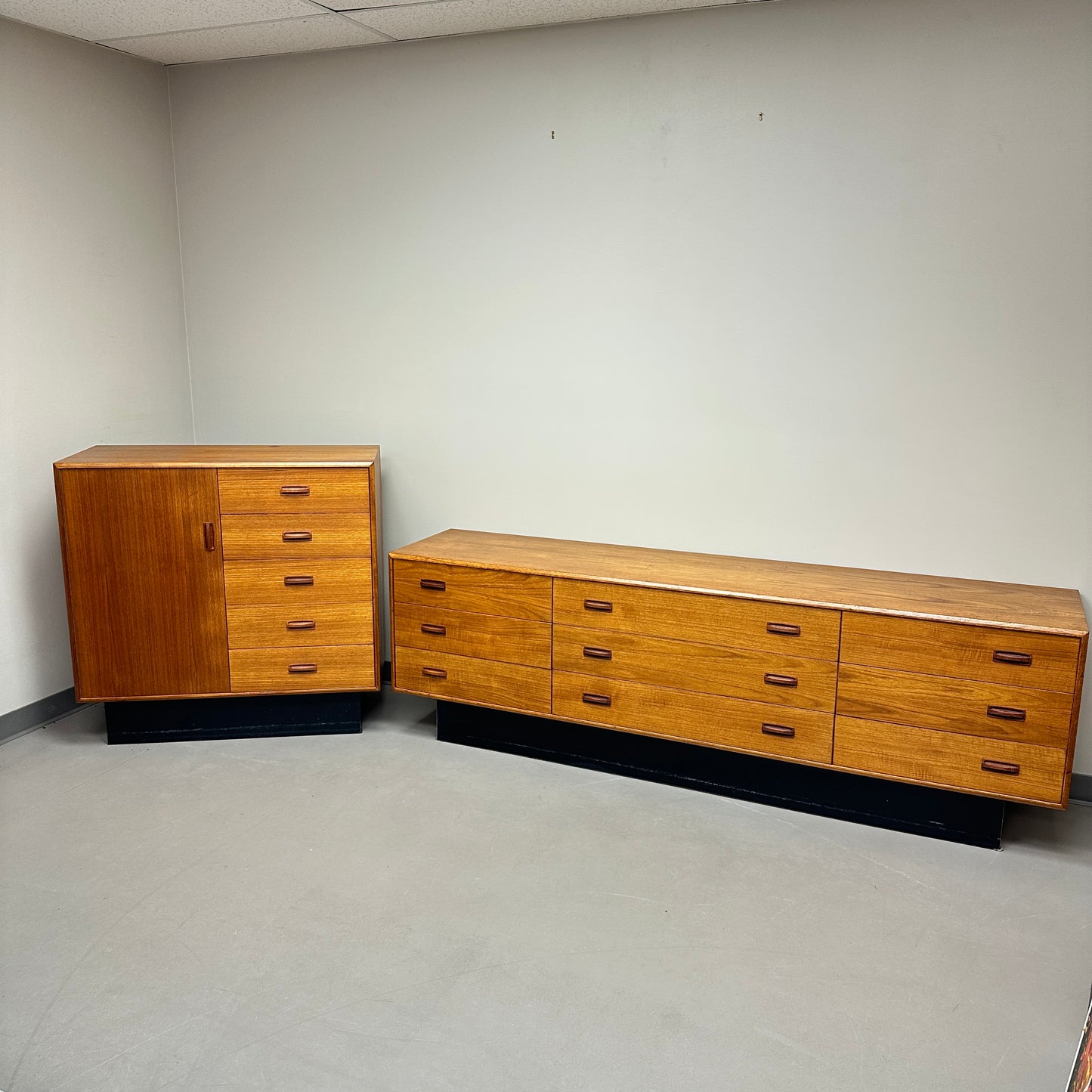Mid-Century Modern Teak Credenza and Armoire