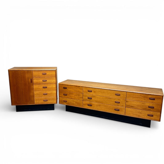 Mid-Century Modern Teak Credenza and Armoire